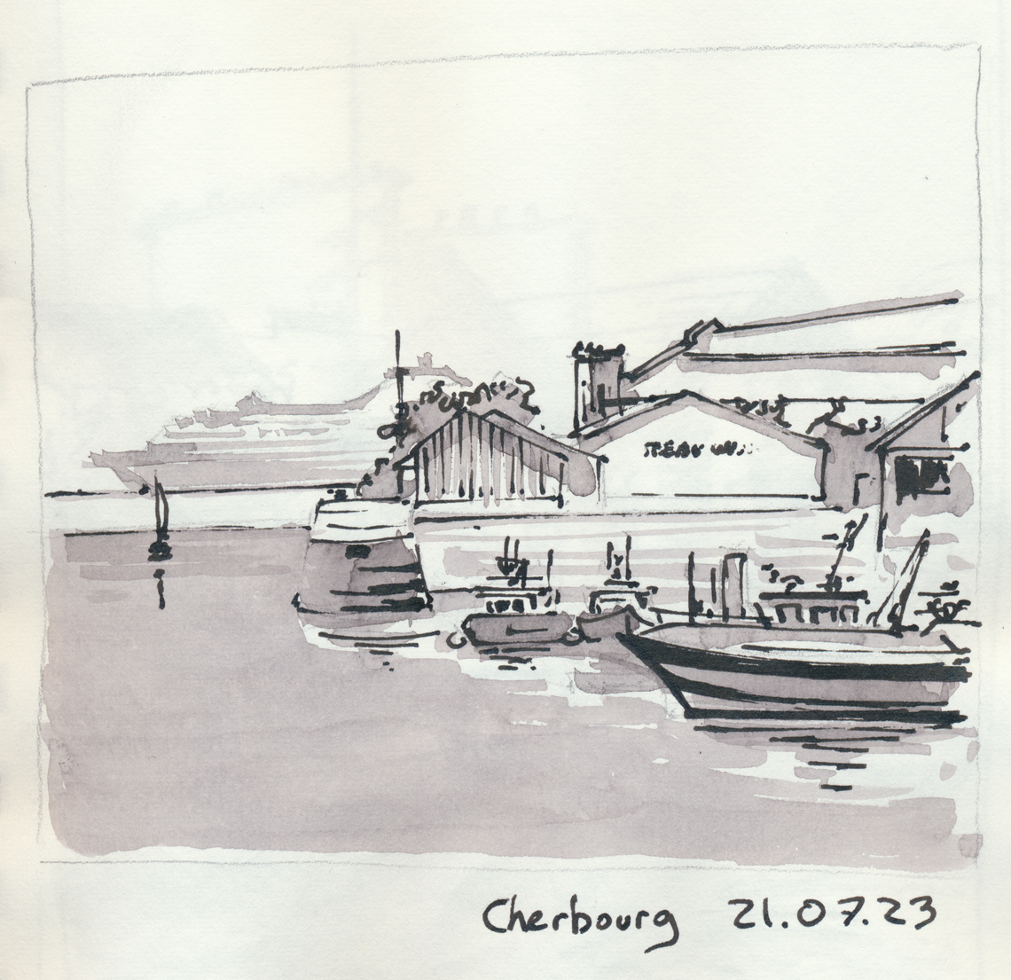 Normandy 2023 ink sketches